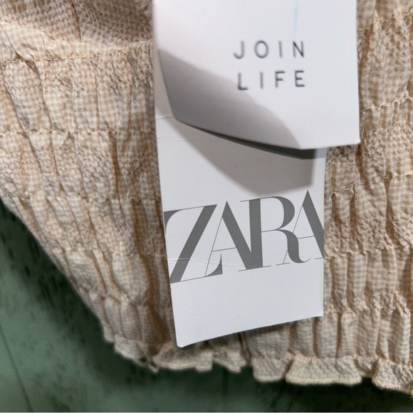 NWT  ZARA Bustier Crop Top. Yellow gingham - Picture 7 of 7